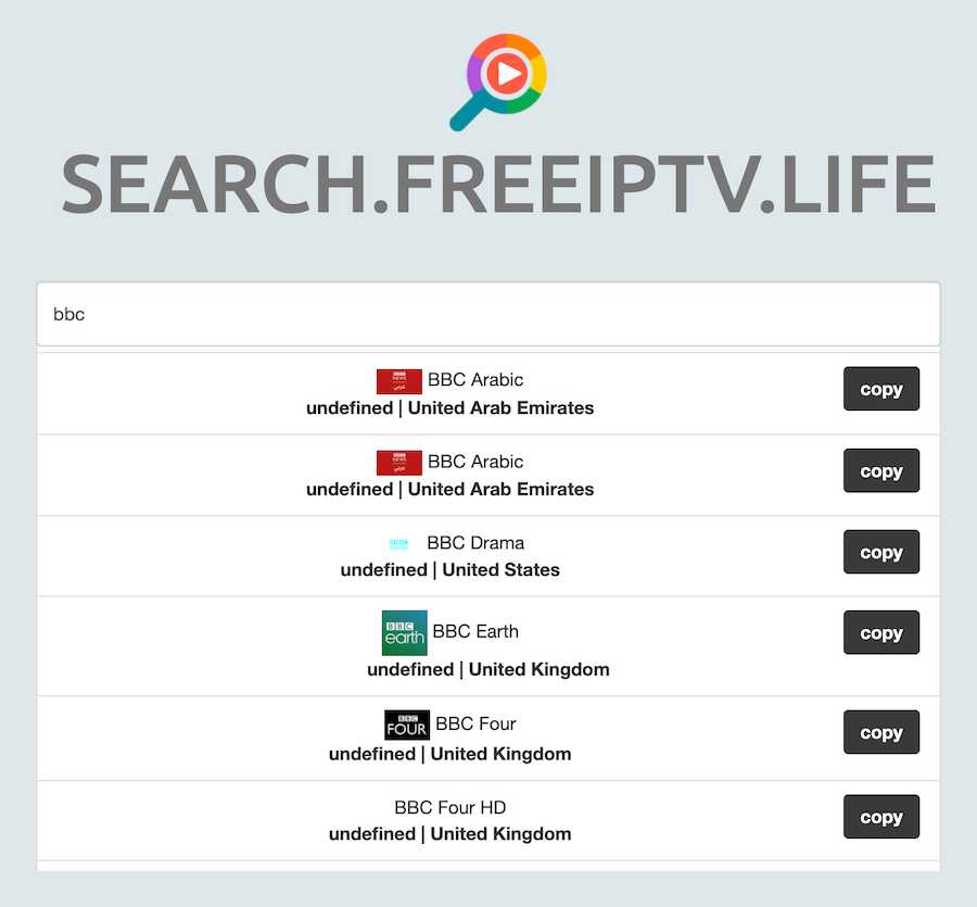 免费的 IPTV 链接搜索引擎